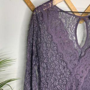 Bke boutique Purple Keyhole Back Lace Top Size XL